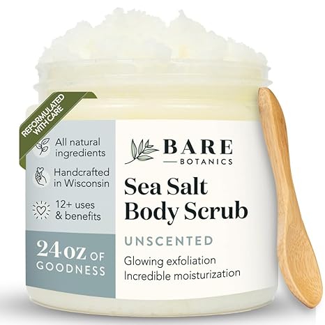 Bare Botanics Unscented Body Scrub 24oz